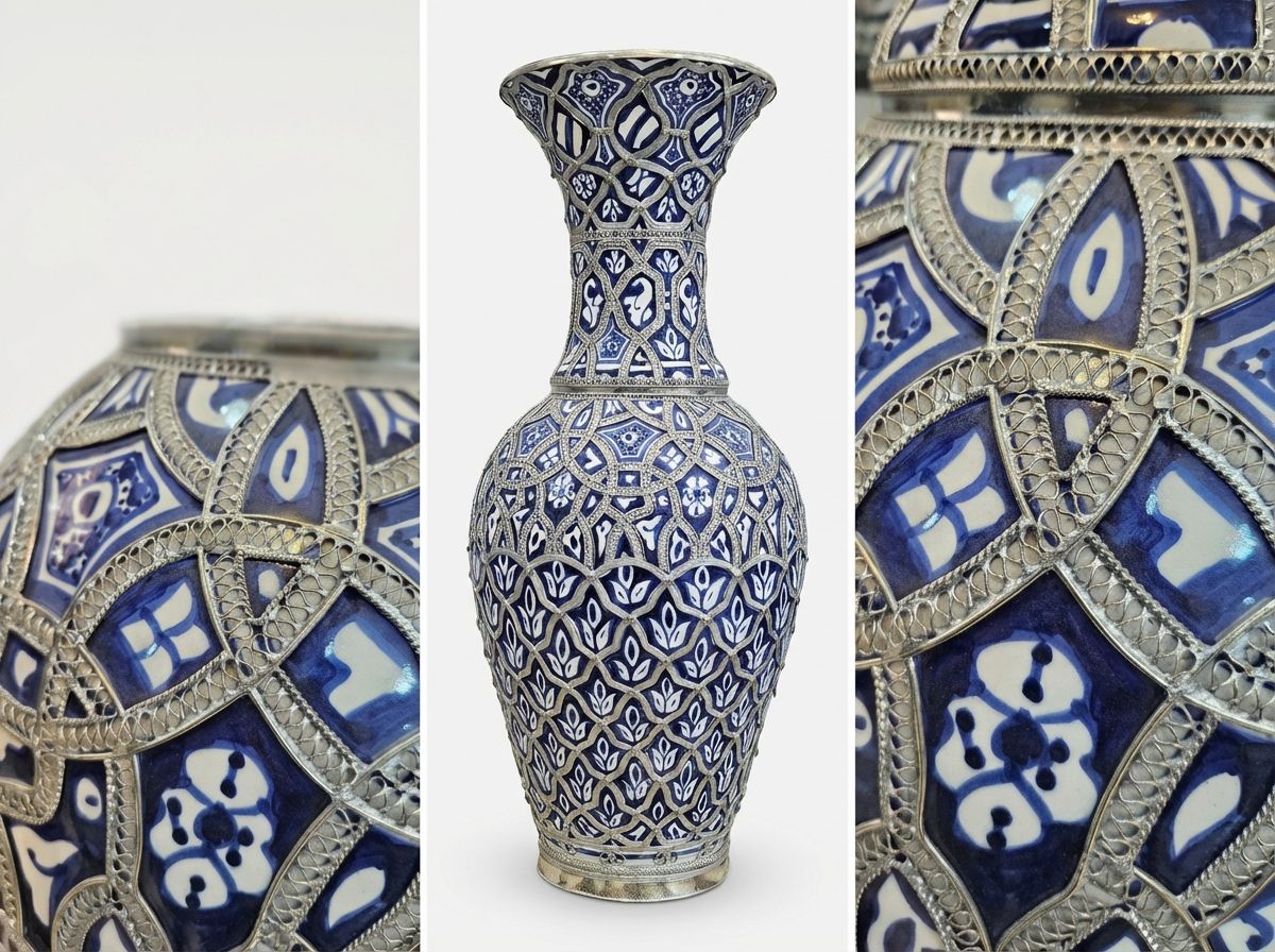 The Royal Fez Silver-Filigree Vase main view