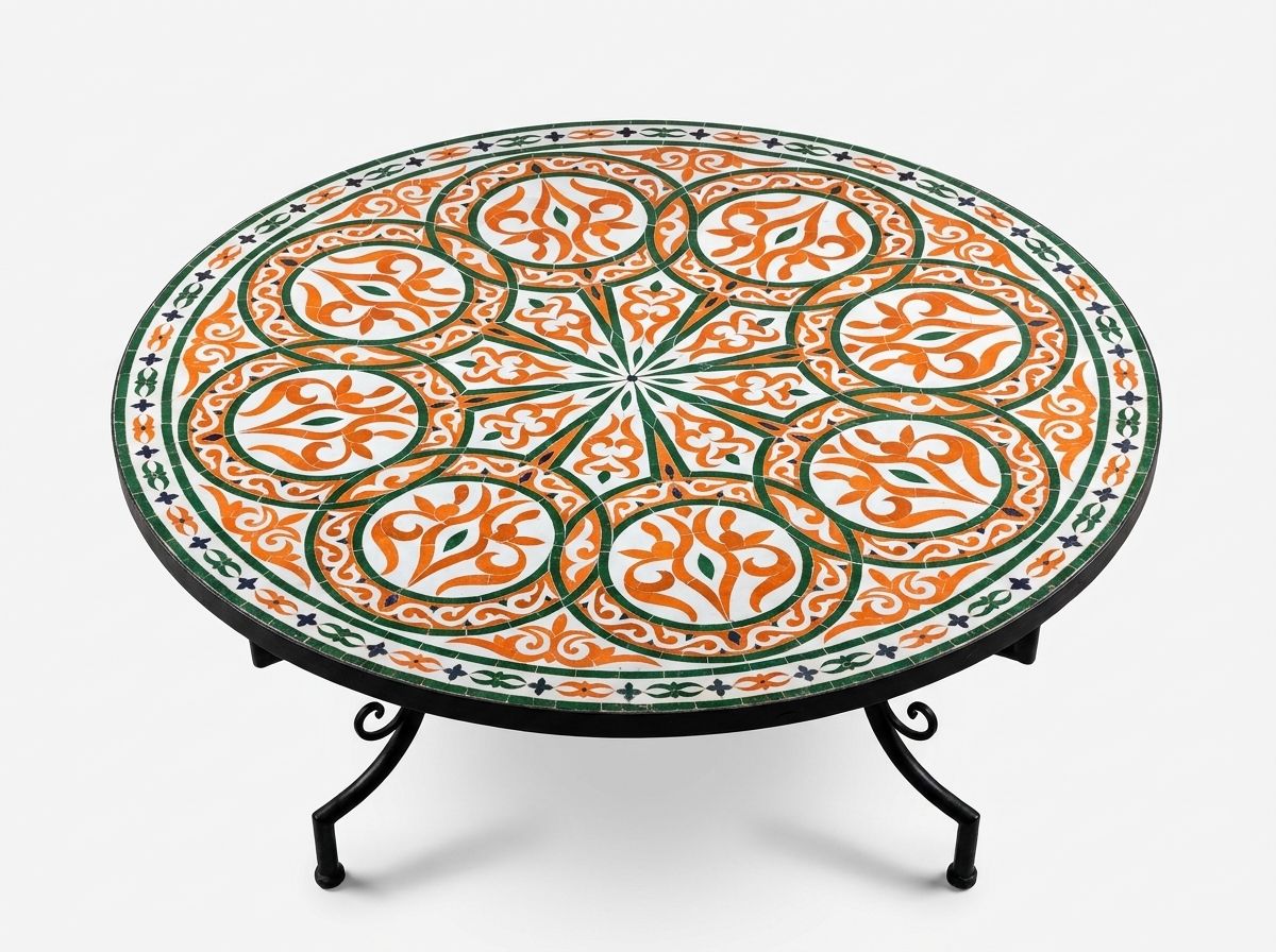 The Zahra Terracotta & Emerald Zellige Tabletop view 2