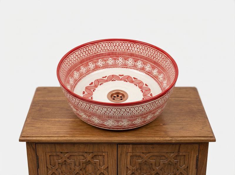 The Amira Rouge Ceramic Vessel Sink