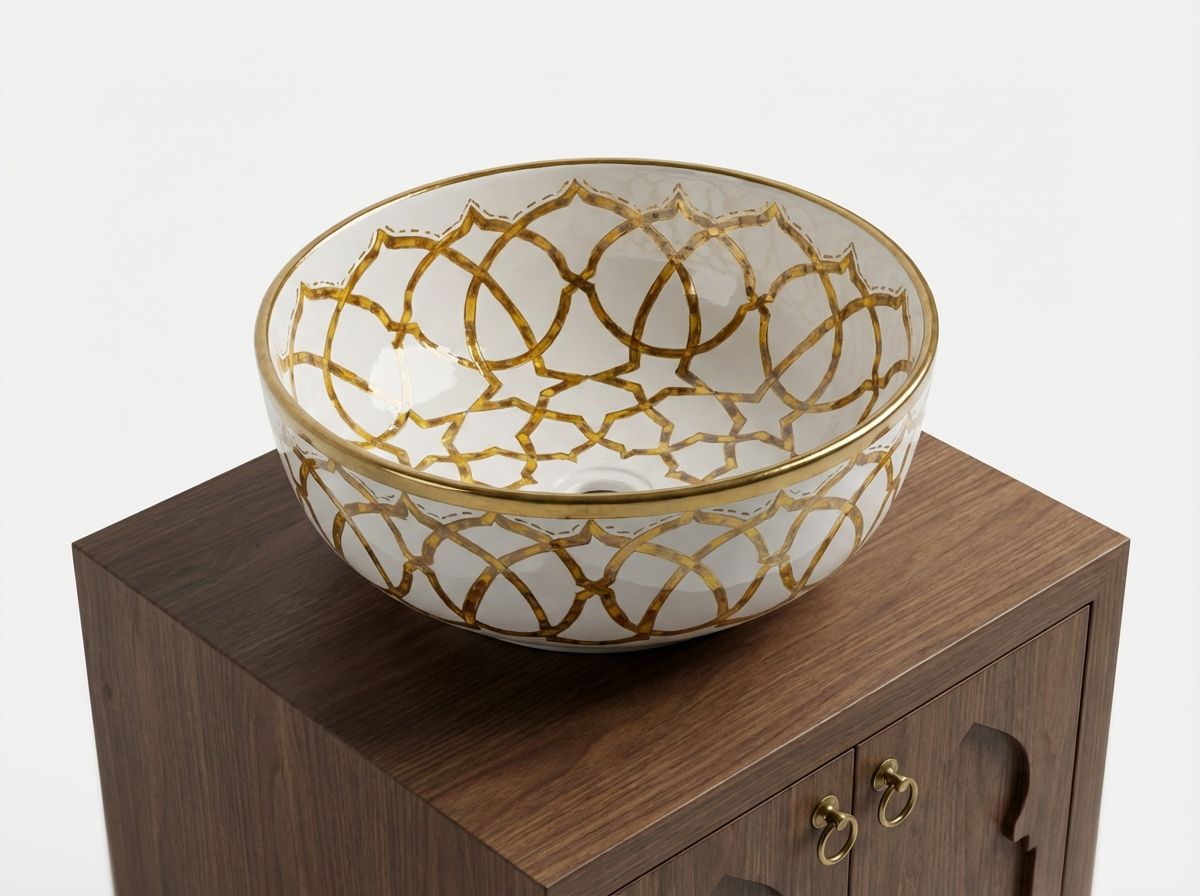 The Fes Amber Star Geometric Vessel Sink view 3