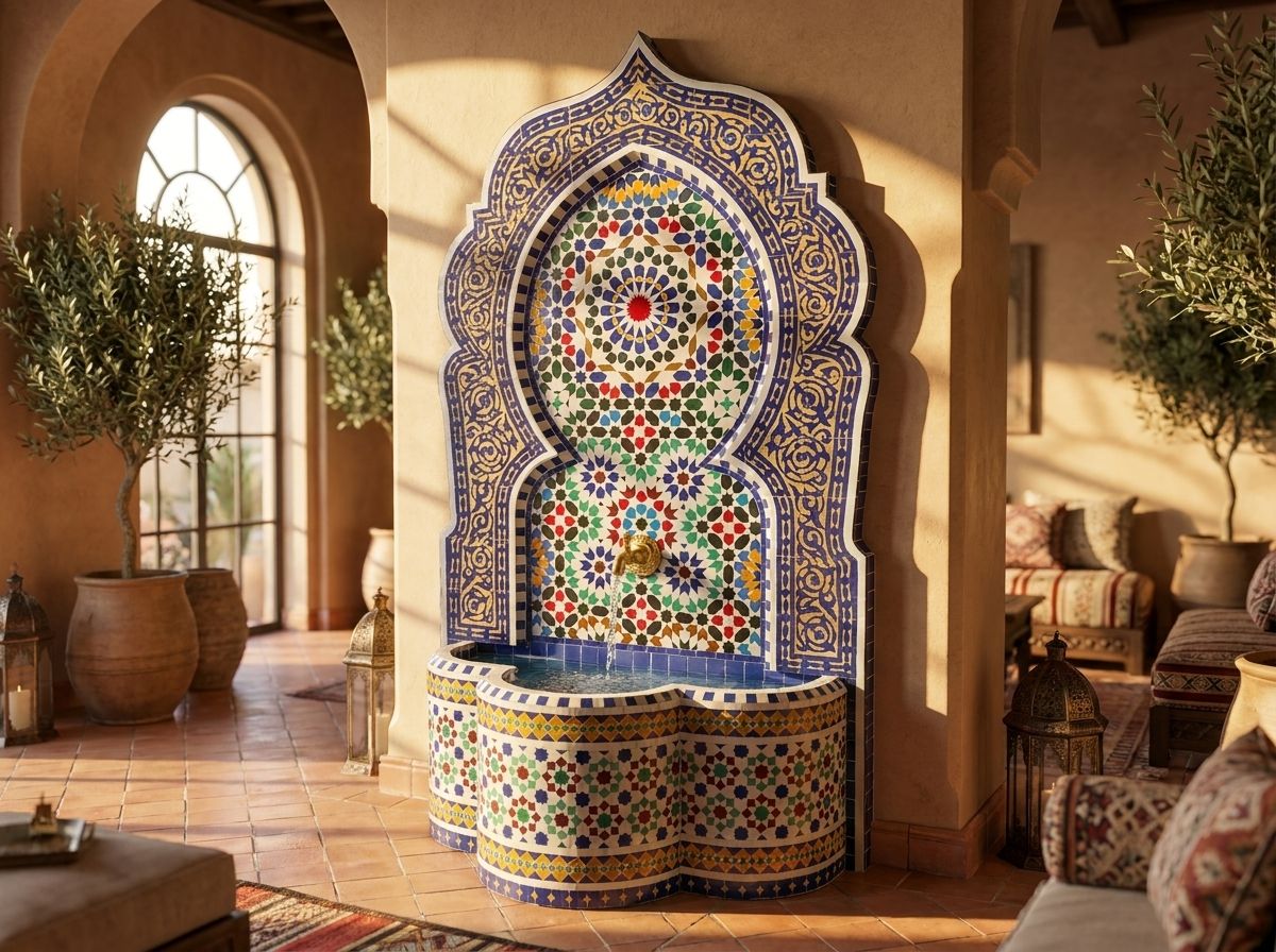 The Andalusian Star: Grand Zellige Mosaic Fountain view 3