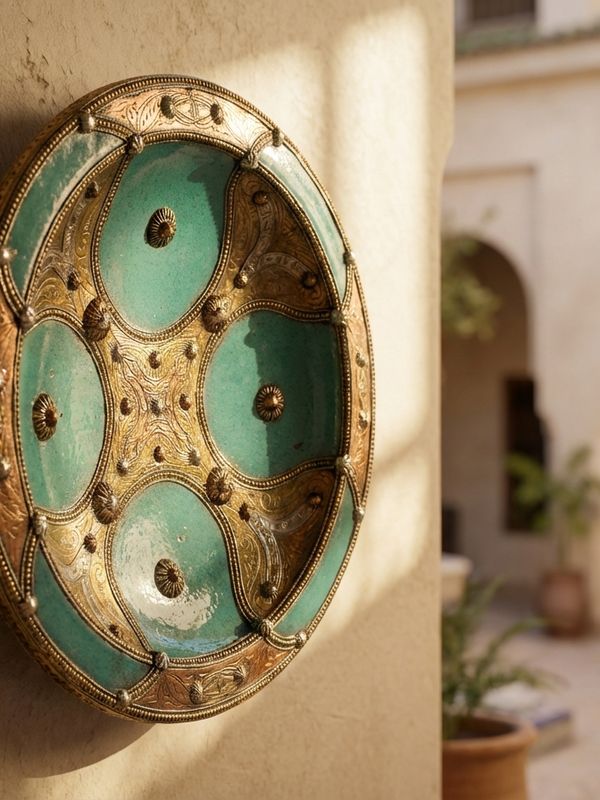 The Fez Azure & Brass Ceremonial Wall Charger