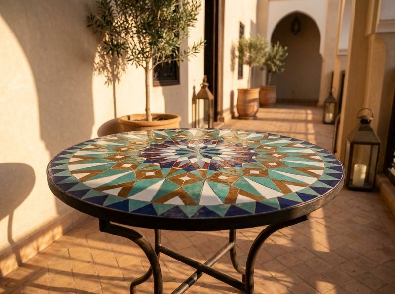 The Fez Starburst Zellige Bistro Table detail