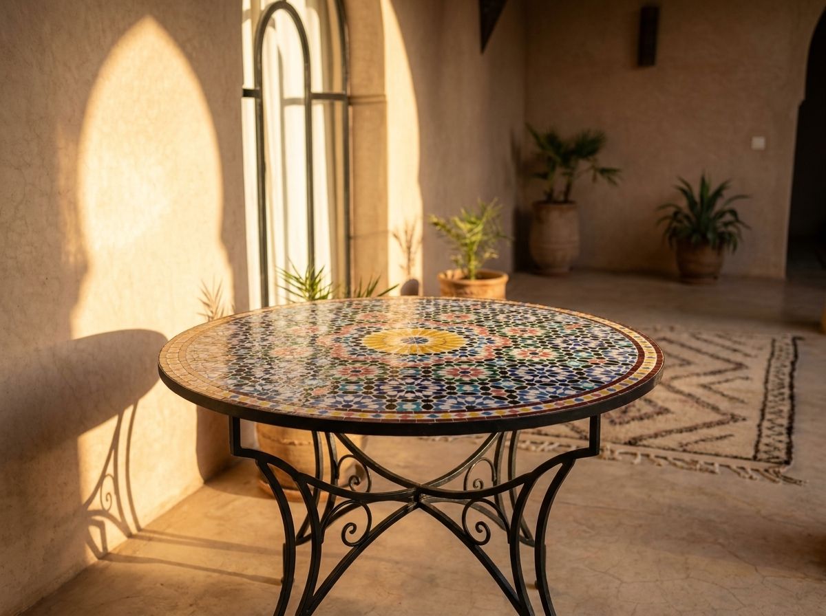 The Fes Medina Starburst Zellige Table view 3