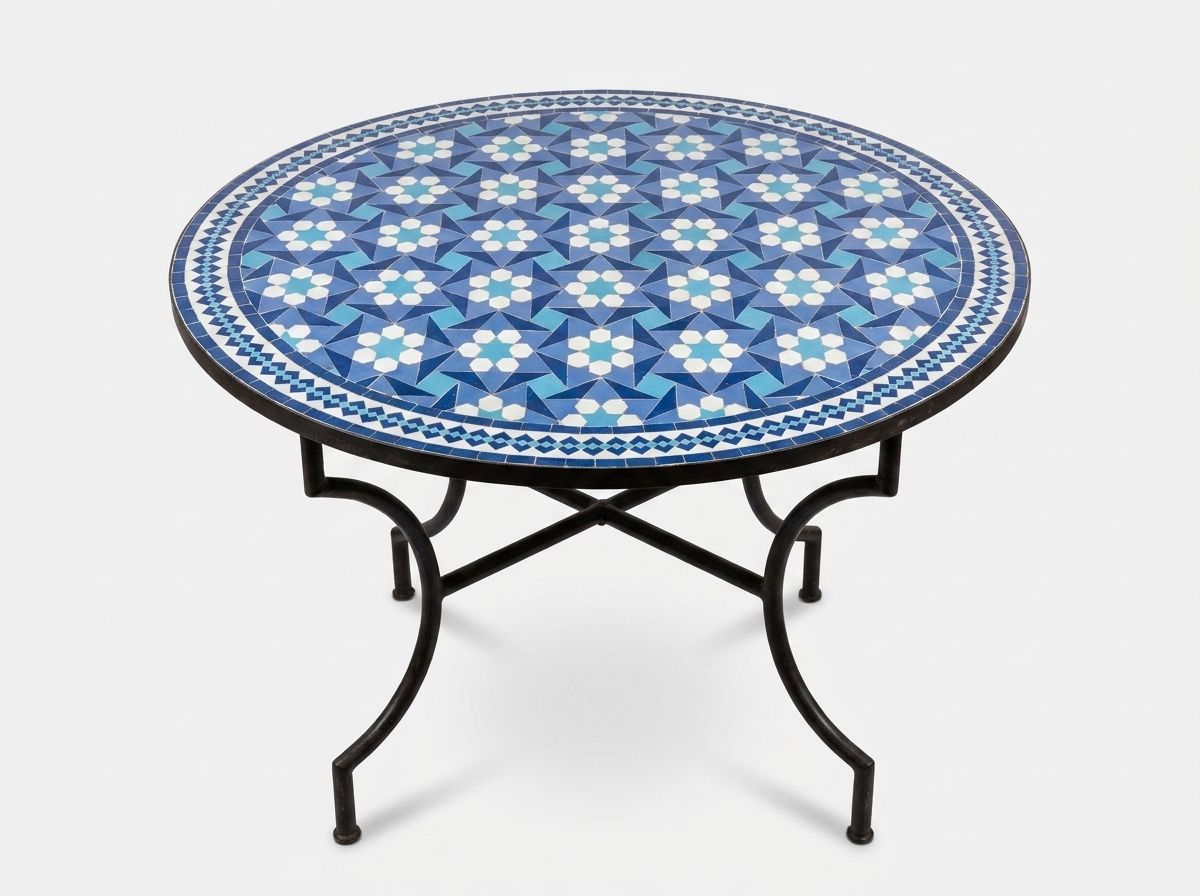 Azure Starburst Zellige Table main view