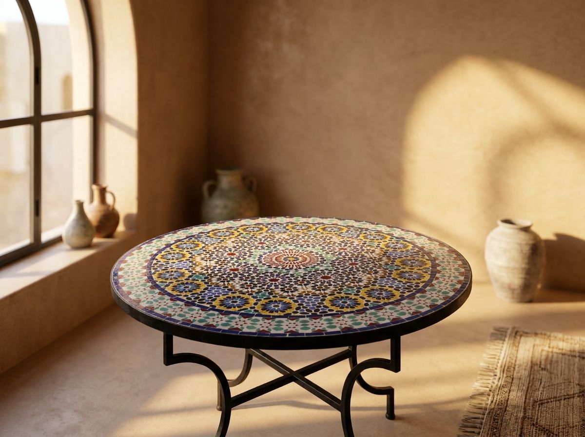 Fes Radial Star Zellige Bistro Table view 3