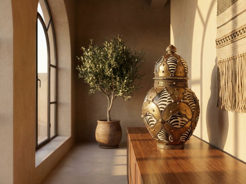 The Atlas Zebra Lidded Urn detail