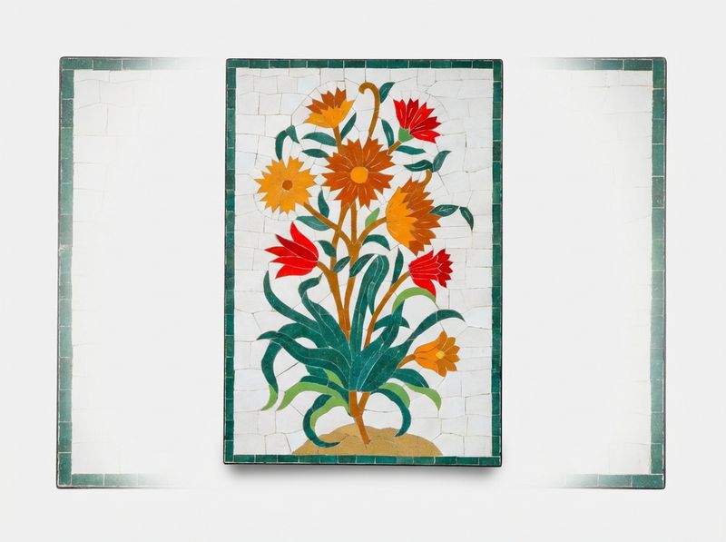 "Jardin Andalou" Zellige Floral Wall Art