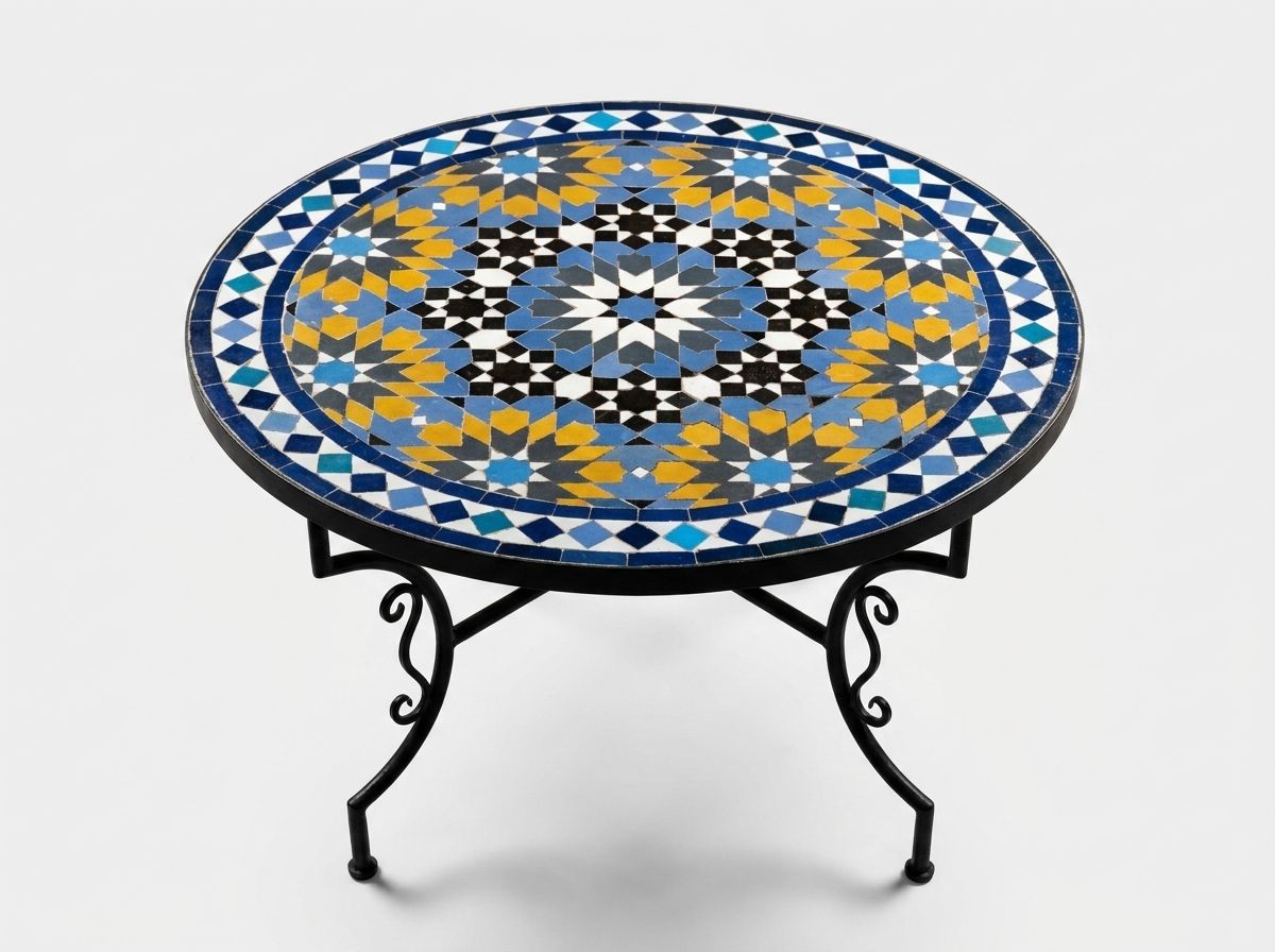 The 'Atlas Starburst' Zellige Mosaic Tabletop view 2