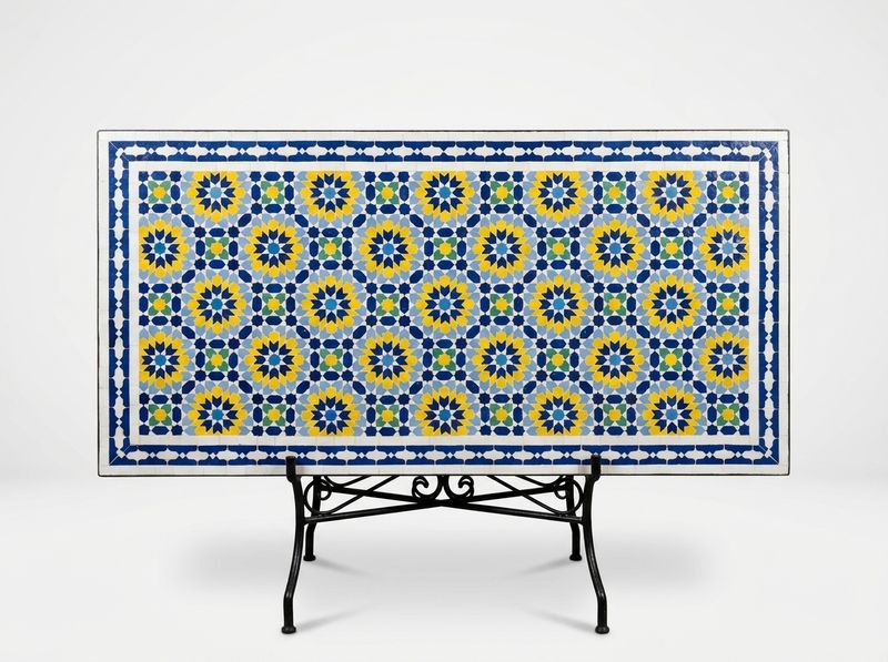 Fez Soleil Geometric Zellige Dining Table