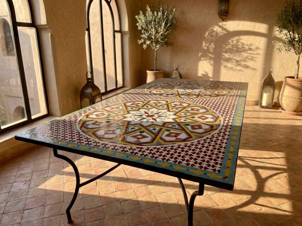 The Marrakech Twin Star Zellige Dining Table view 3