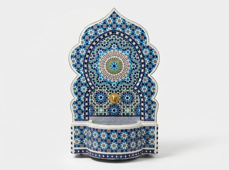The Azure Star of Fes Zellige Fountain