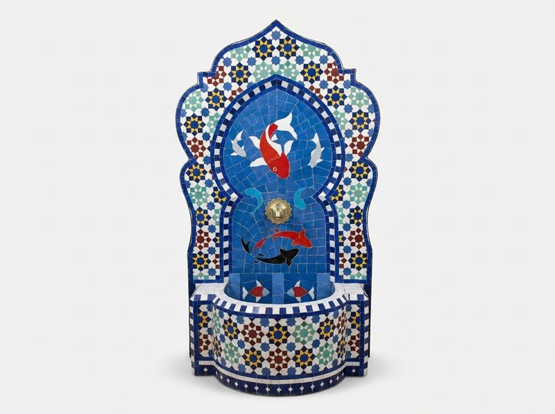 Azure Koi Zellige Wall Fountain