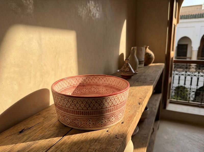 The 'Amira' Rouge Ceramic Vessel Sink detail