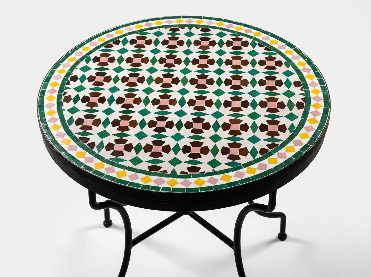 "Jardin de Fès" Zellige Mosaic Tabletop view 2