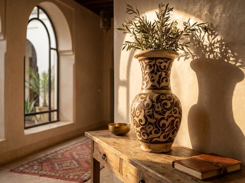 The Fes Medina Scrollwork Vase detail