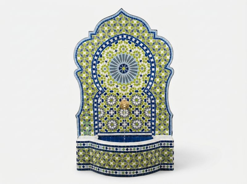 The Chefchaouen Star: Zellige Wall Fountain