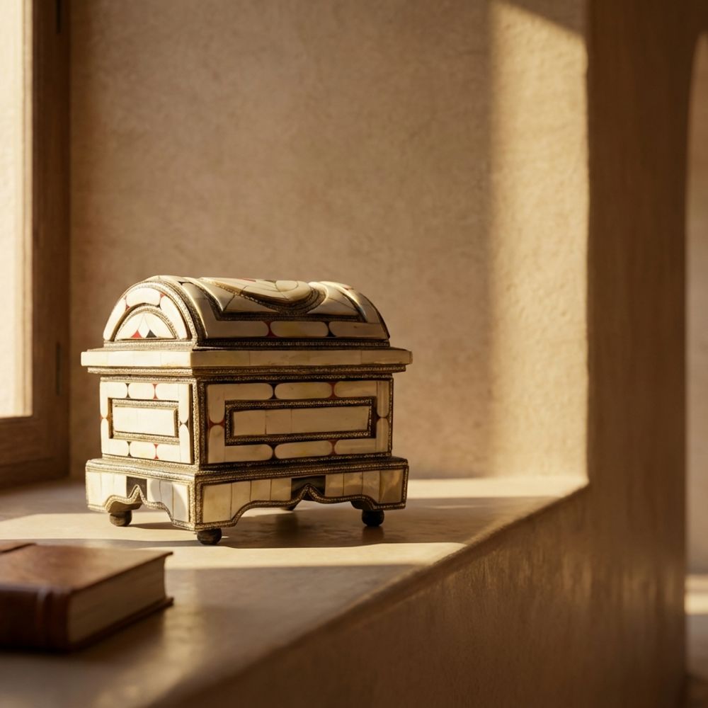The Marrakech Medina Camel Bone & Brass Treasure Chest