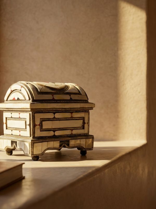 The Marrakech Medina Camel Bone & Brass Treasure Chest