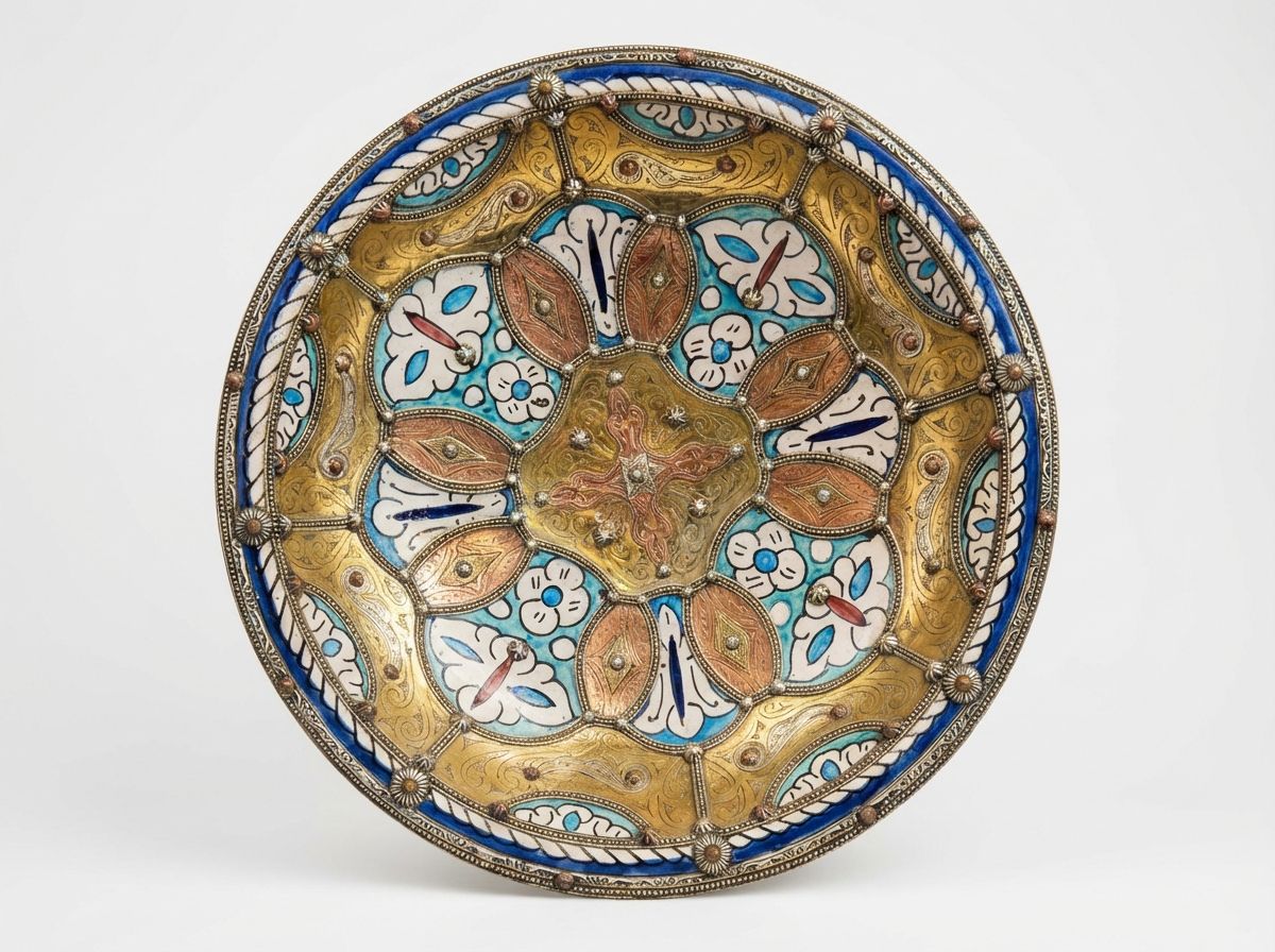 The Zahra Andalusian Brass & Enamel Charger view 2