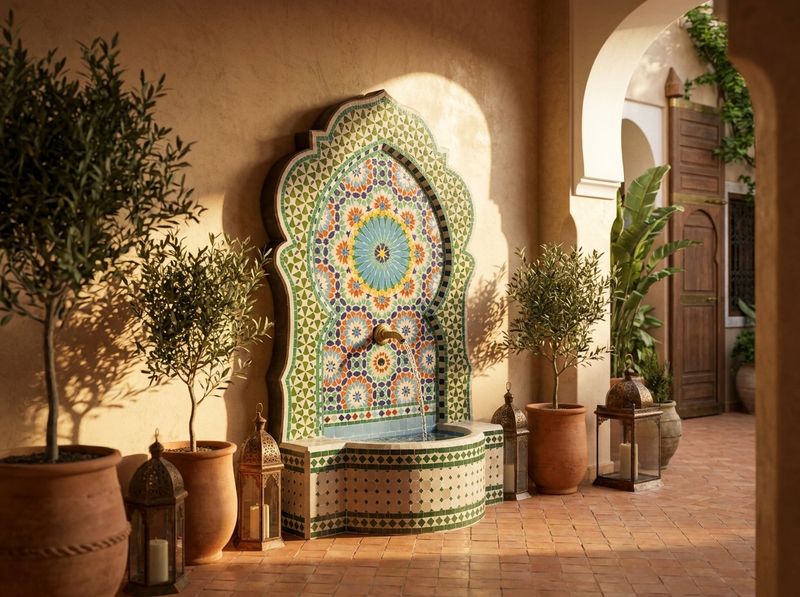 The Andalusian Star: Grand Fes Zellige Fountain detail