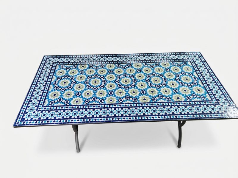 The Azure Star of Fez Zellige Dining Table