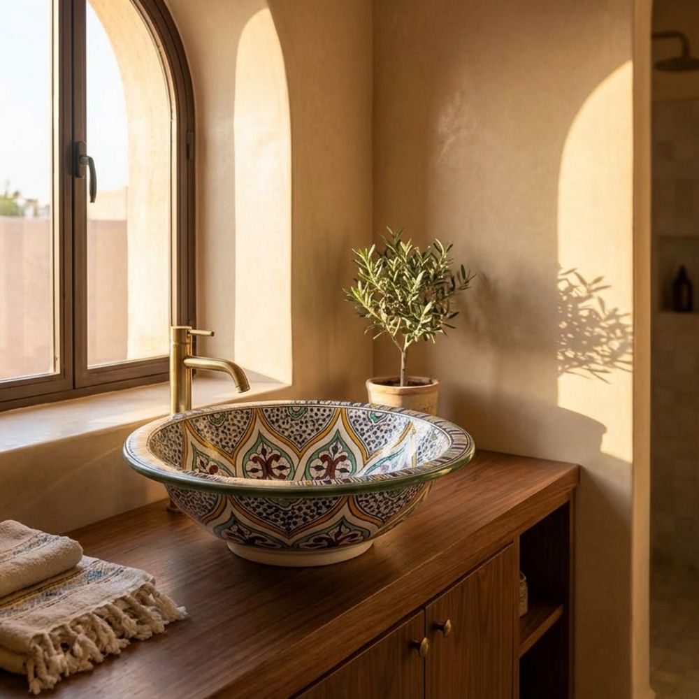 The Fes Medina Mosaic Vessel Sink