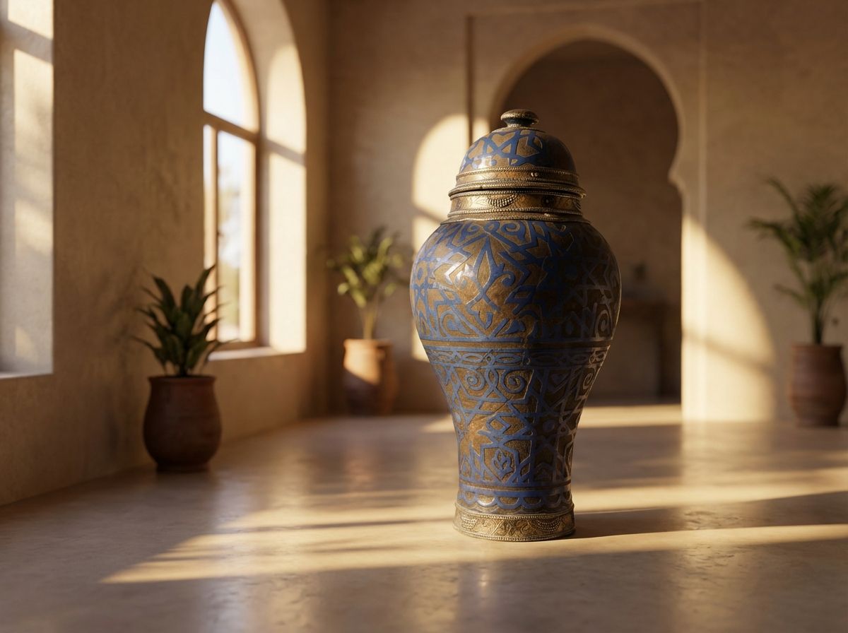 The Fez Cobalt & Filigree Lidded Urn view 2