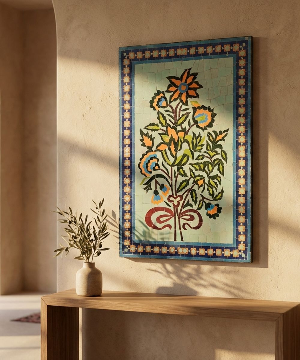 Jardin de Zellige: Handcrafted Floral Mosaic Wall Art
