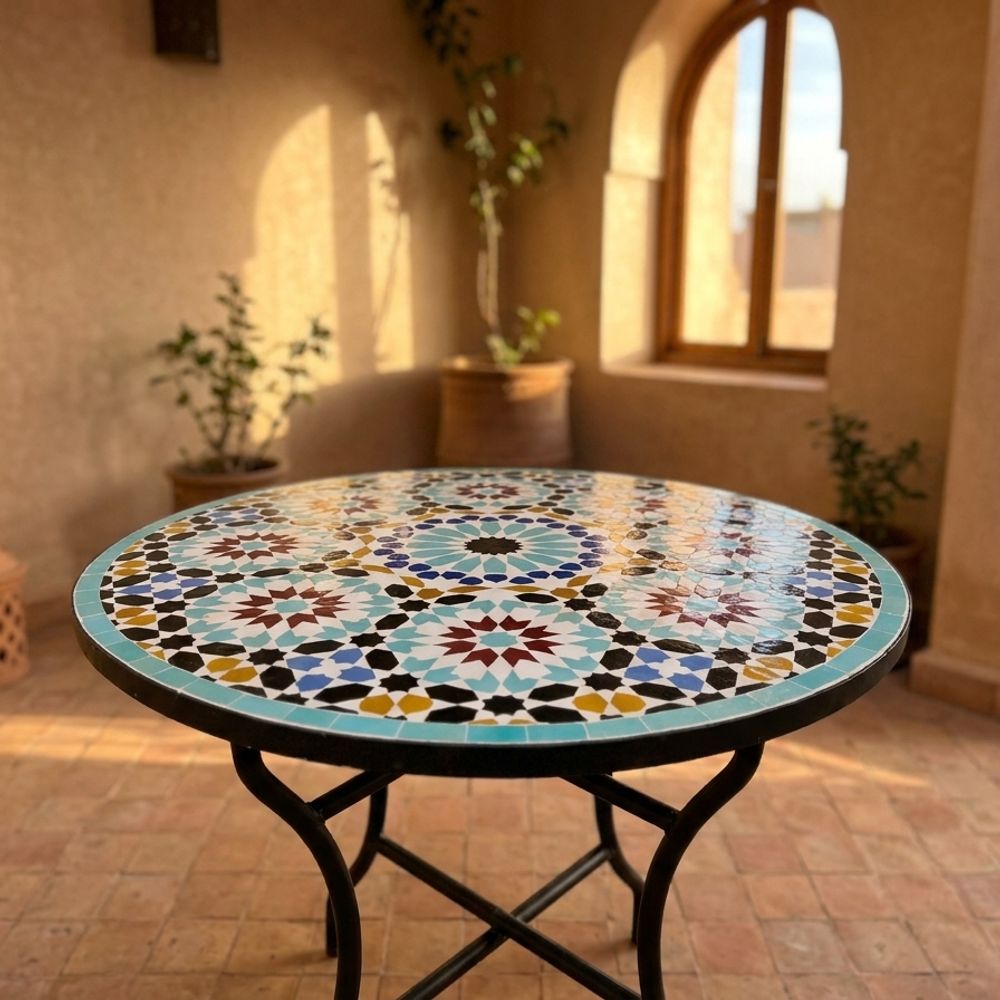 "L'Étoile de Marrakech" Zellige Mosaic Table