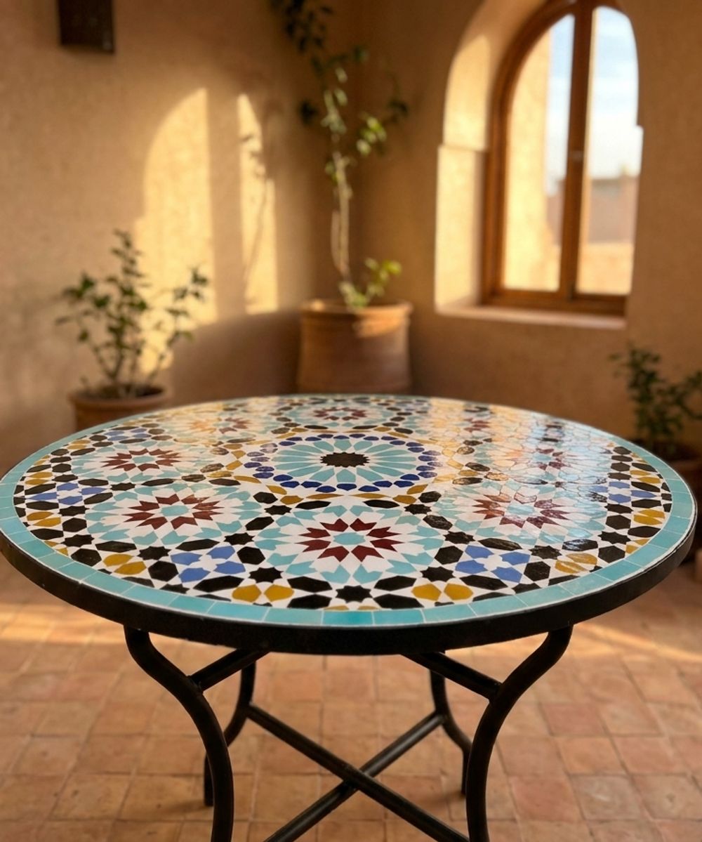 "L'Étoile de Marrakech" Zellige Mosaic Table