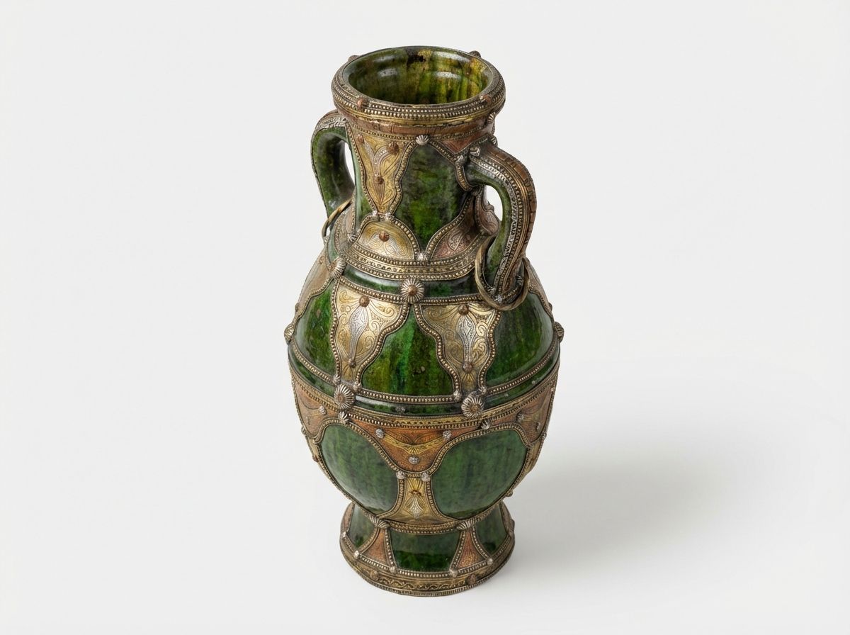 The Andalusian Emerald: Brass-Encased Fassi Amphora view 3