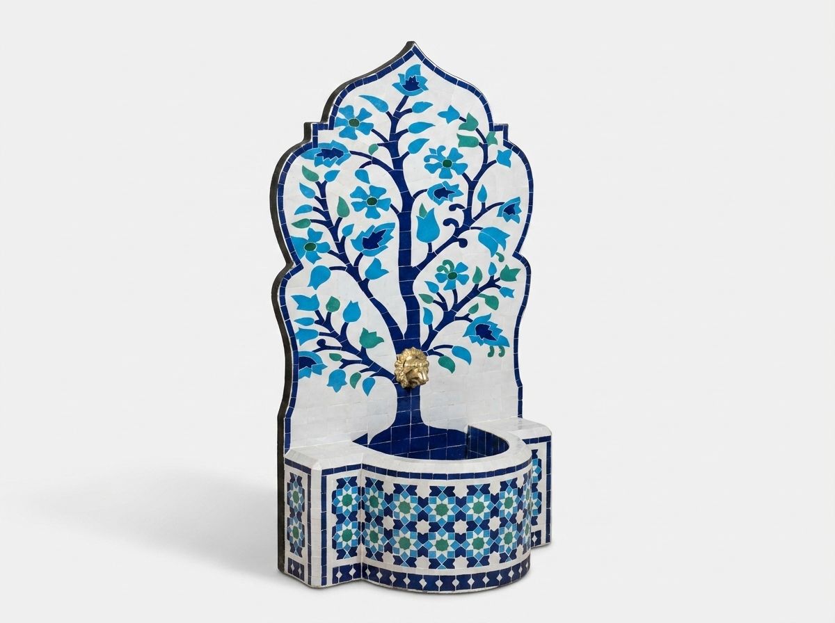 The Azure Tree of Life Zellij Fountain view 2