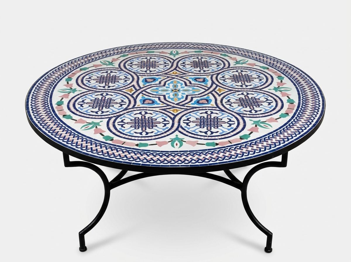 The Zahra Andalus Zellige Mosaic Table main view