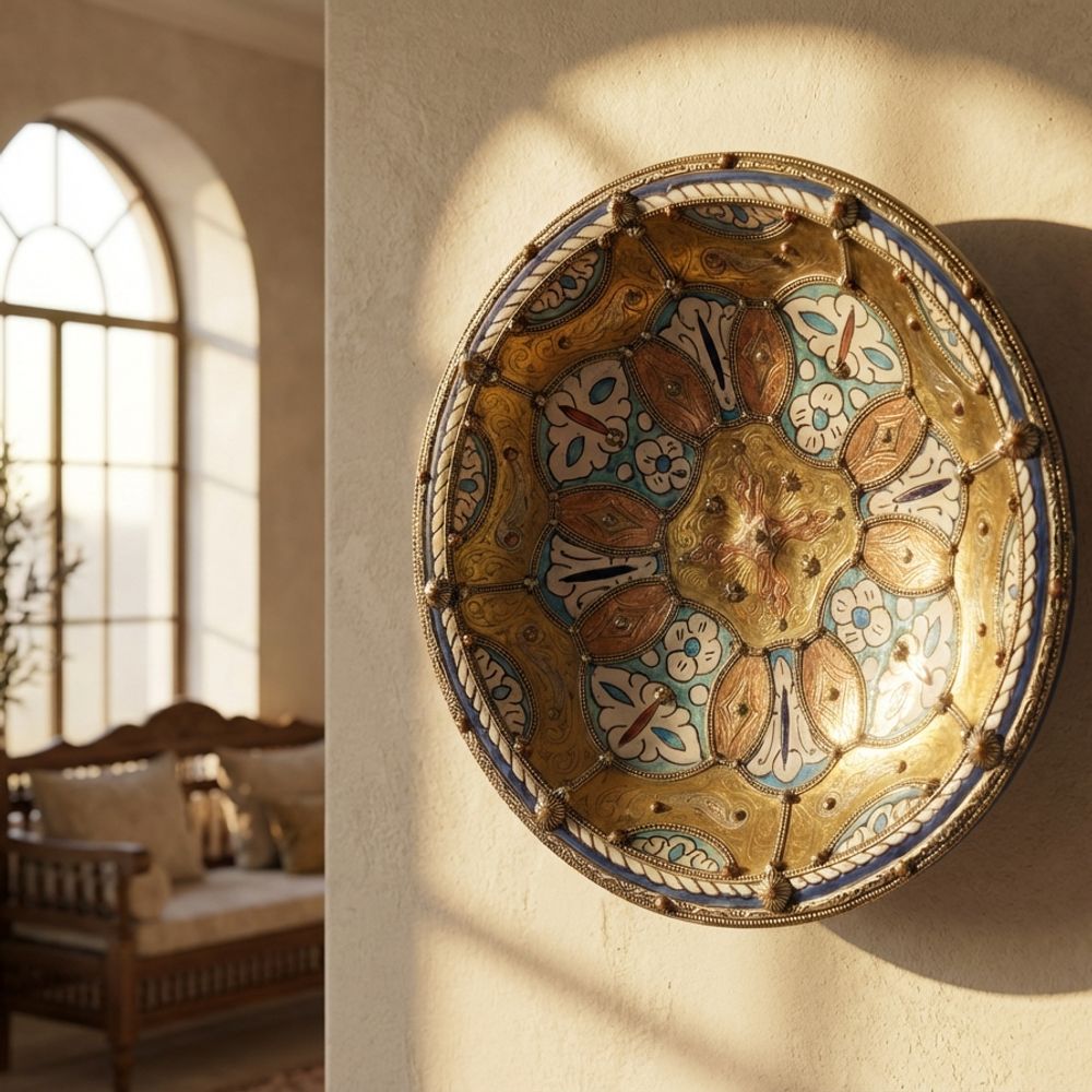 The Zahra Andalusian Brass & Enamel Charger