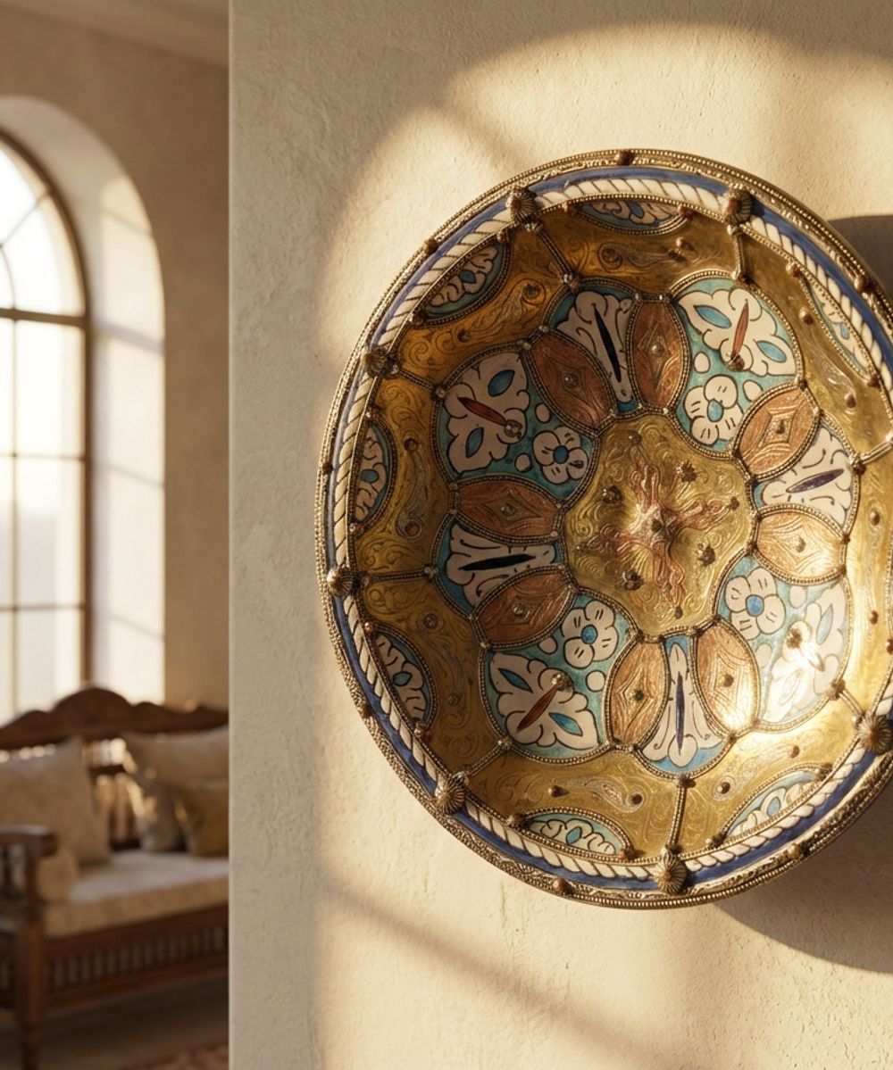 The Zahra Andalusian Brass & Enamel Charger