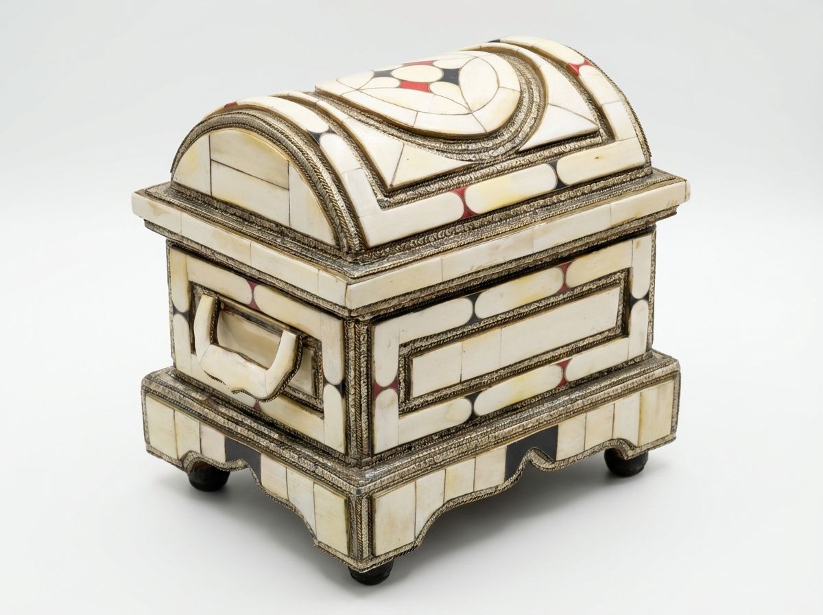 The Marrakech Medina Camel Bone & Brass Treasure Chest view 3