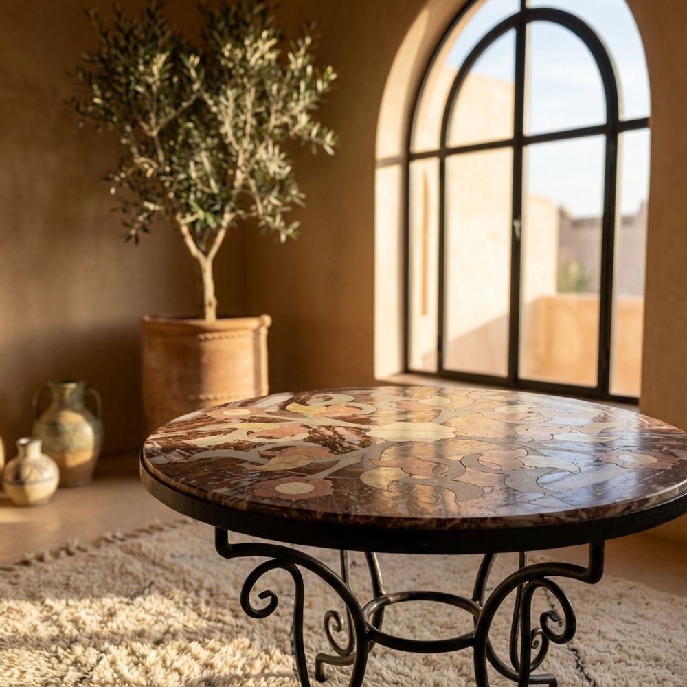 Zahra Atlas Stone Mosaic Tabletop