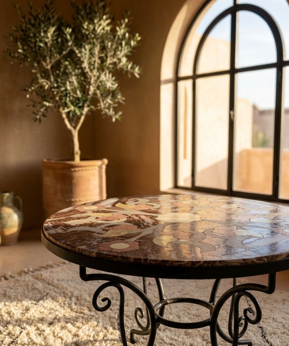 Zahra Atlas Stone Mosaic Tabletop