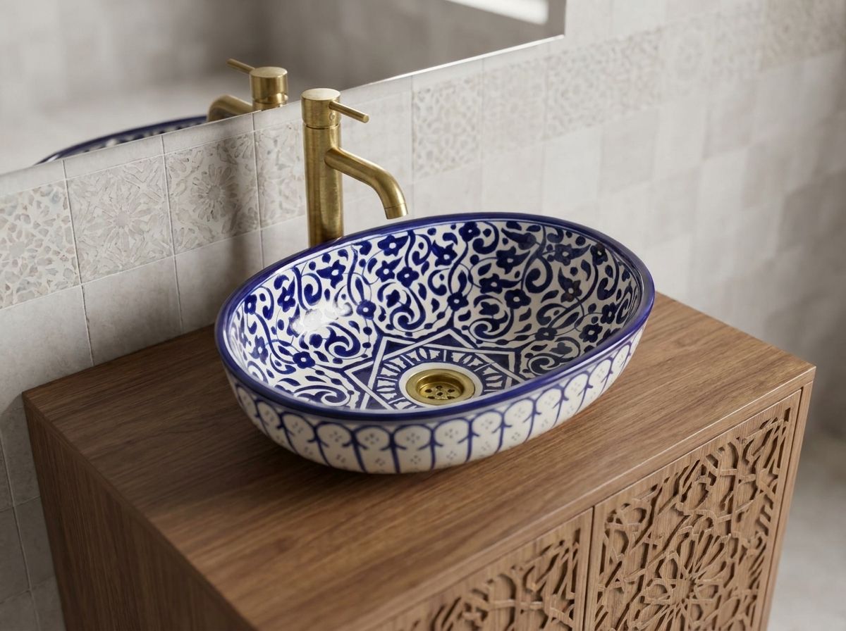 The Fes Cobalt Star Vessel Sink view 2