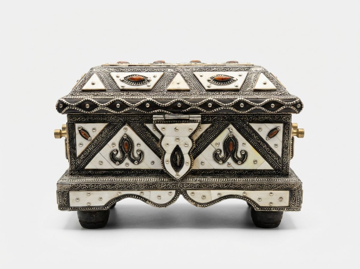 The 'Kasbah' Silver and Bone Filigree Treasure Chest view 2