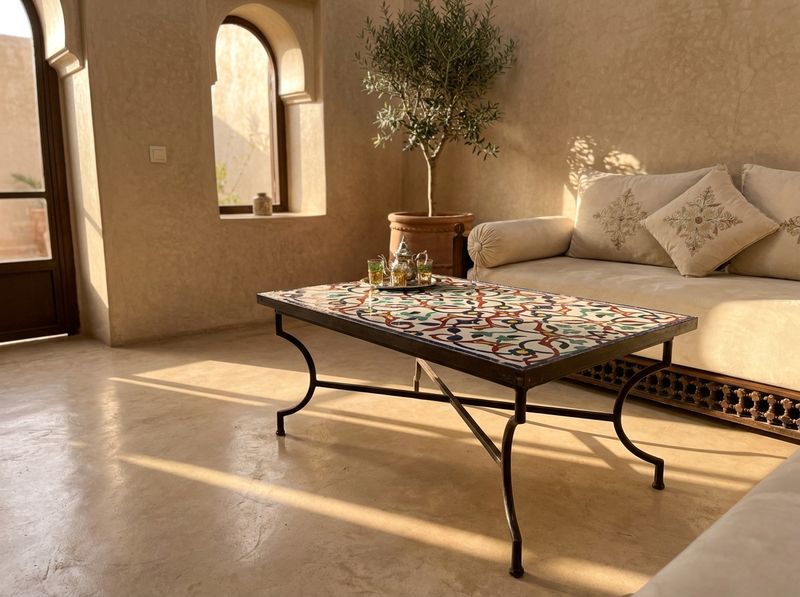 The 'Jardin de Fès' Arabesque Zellige Table detail