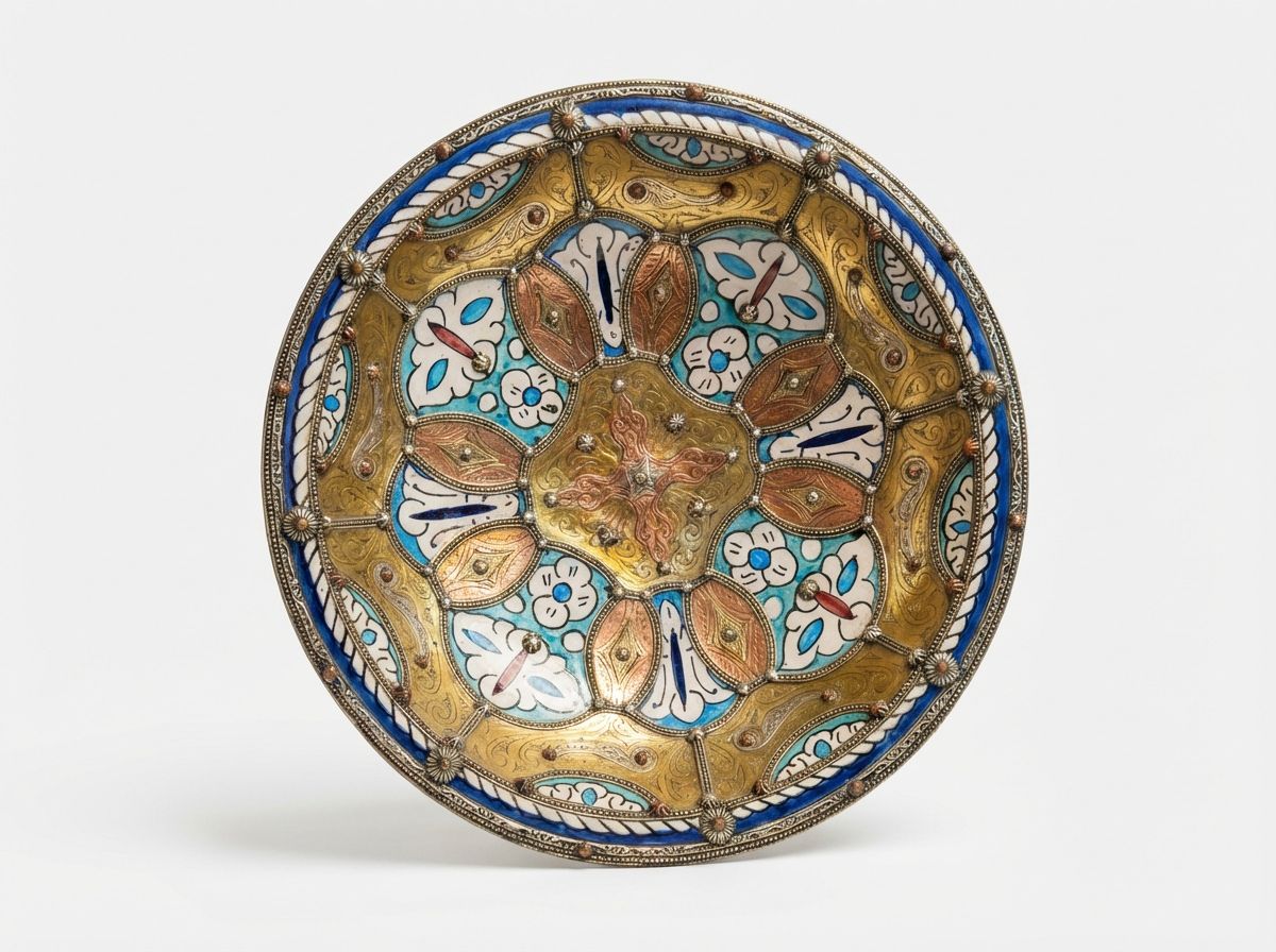 The Zahra Andalusian Brass & Enamel Charger view 3