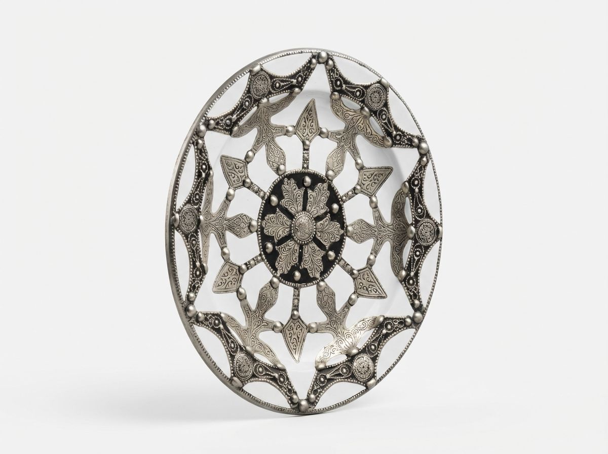 The Safi Starburst: Silver-Clad Ceramic Platter view 3