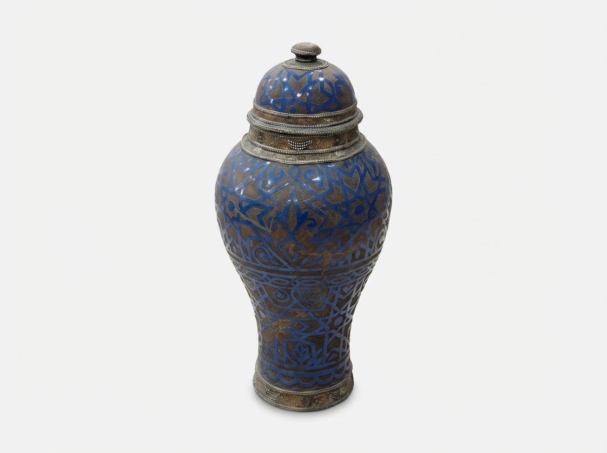The Fez Cobalt & Filigree Lidded Urn view 3