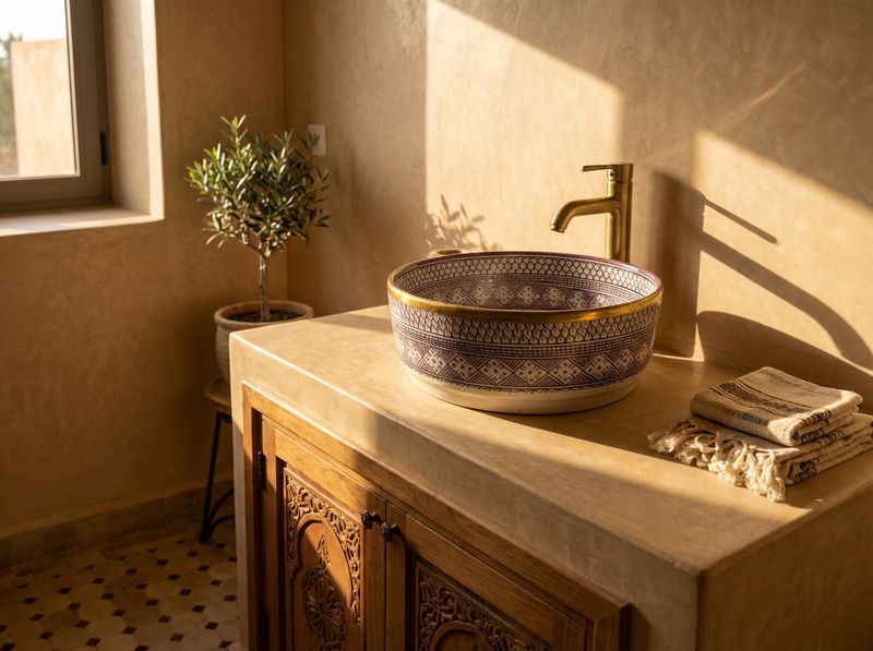 Amethyst & Gold Fassi Vessel Sink detail