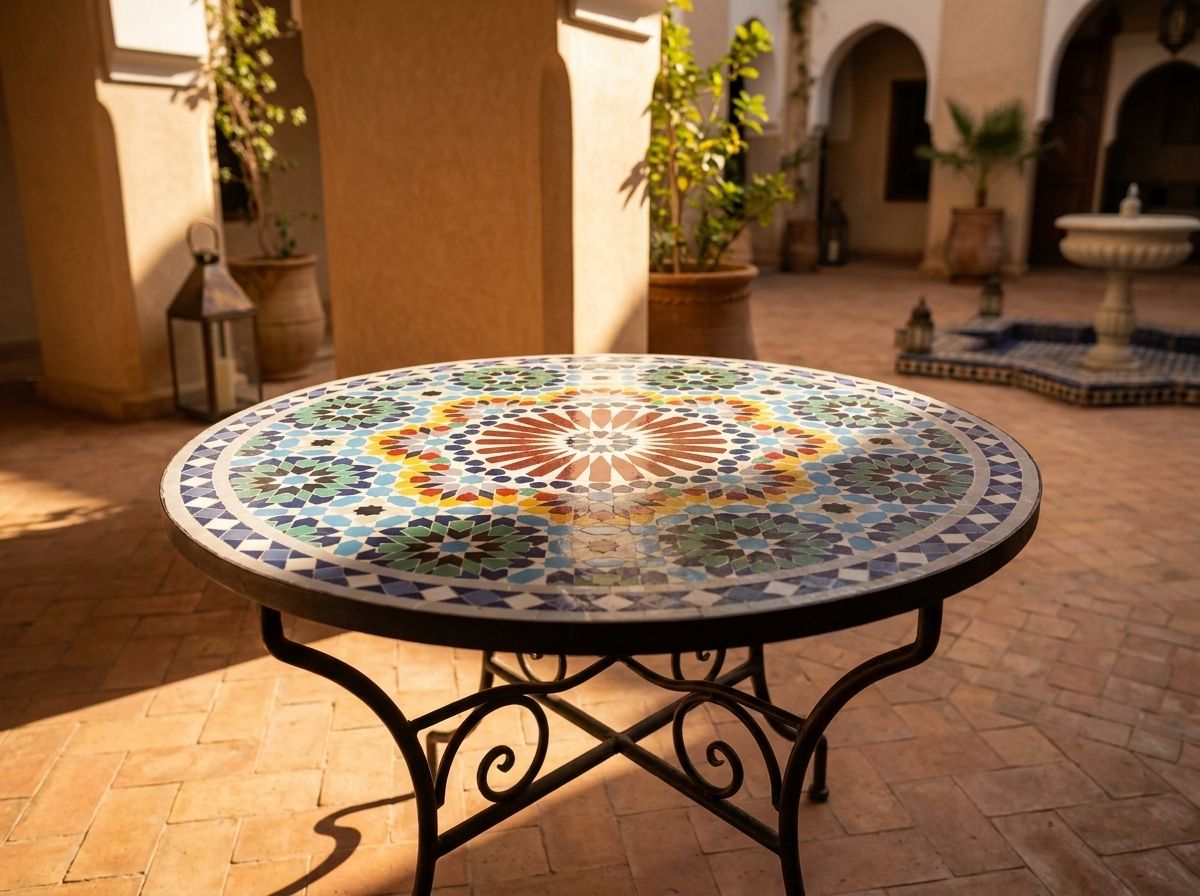 "L'Étoile de Fès" Zellige Mosaic Tabletop view 3