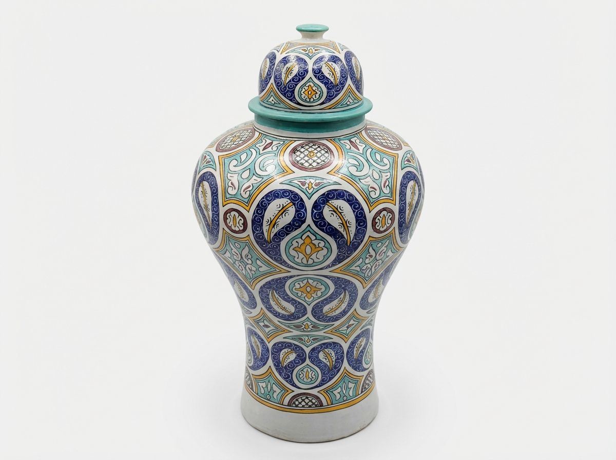 The Royal Fassi Lidded Urn - Andalusian Garden Edition view 3
