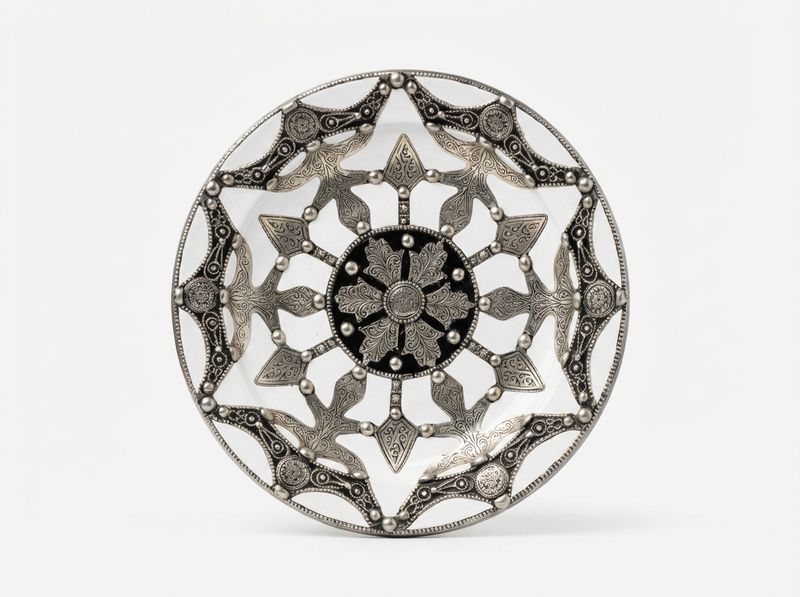 The Safi Starburst: Silver-Clad Ceramic Platter