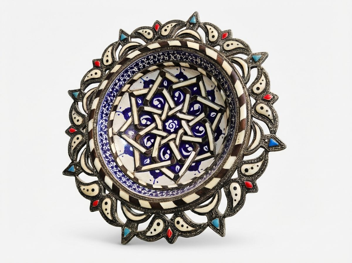 The Andalusian Star: Mixed-Media Inlay Charger view 3